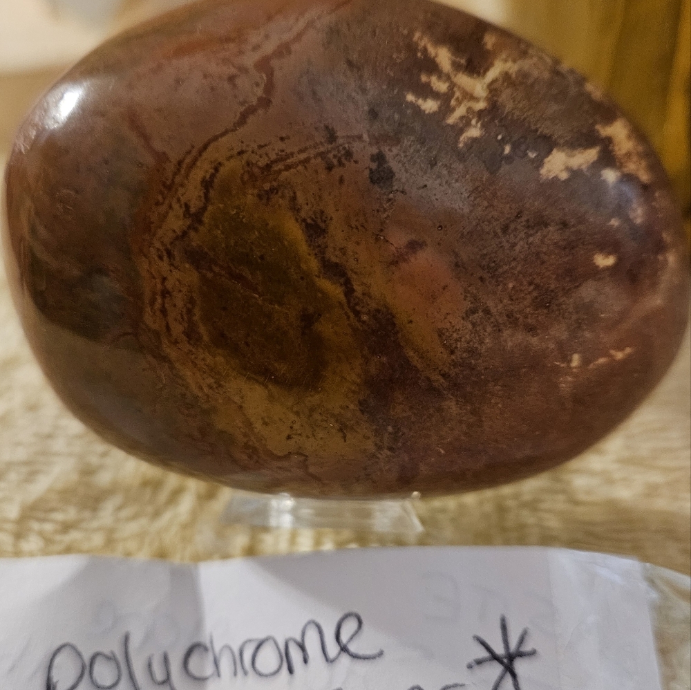 Polychrome Jasper Stone with a unique pattern. Comes with a clear stand - Picture 11 of 13